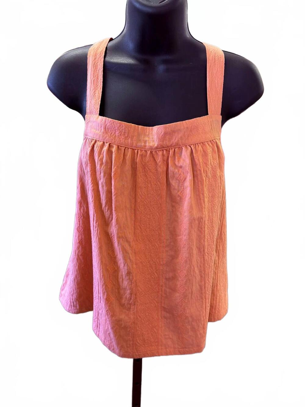 NEW JODIFL women's callie jacquard babydoll top in coral